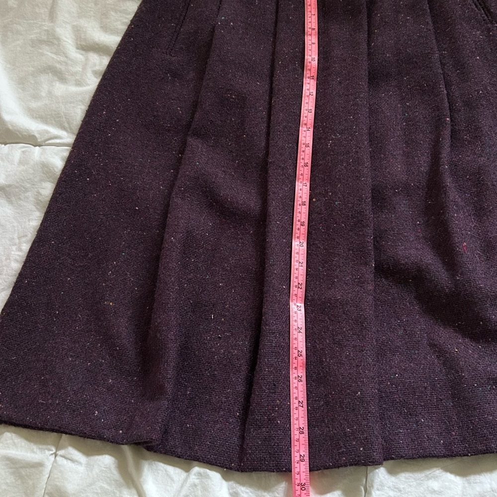 Women's Dark Plum A-Line Wool Blend Skirt